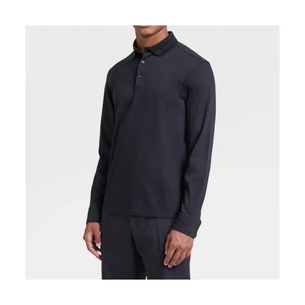 Ermenegildo Zegna Mens Casual Cotton Tshirts Blac… - 1