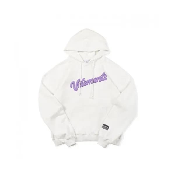 Vetements Mm/Wm Logo Oversize Cotton Hoodie White… - 1