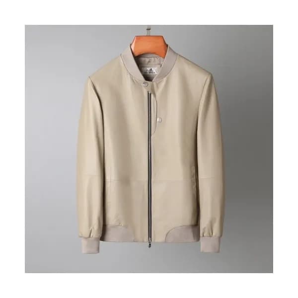 Hermes Mens Leather Jacket Beige - 에르메스 남성 가죽 자켓 … - 1