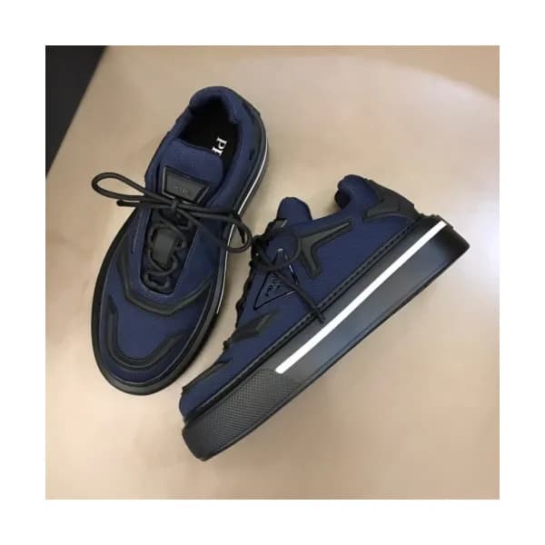 프라다 남성 레트로 레더 스니커즈 Size(240 - 270) 네이비 - Prada M… - 1