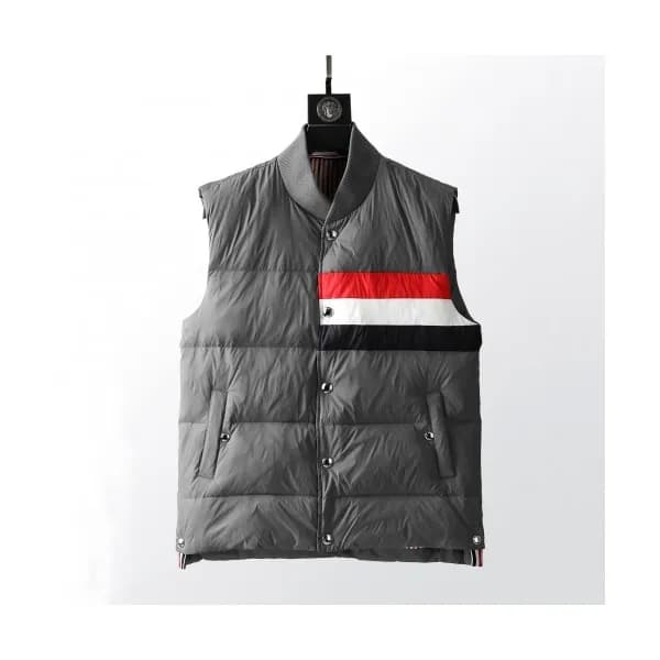 Thom Browne Mens Patch Logo Down Pedding Vest Gra… - 1