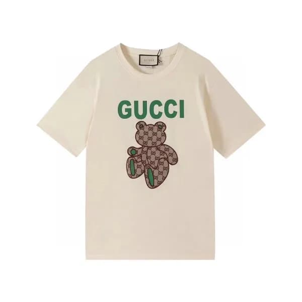 구찌 남/여 크루넥 아이보리 반팔티 - Unisex Ivory Tshirts - guc04… - 1