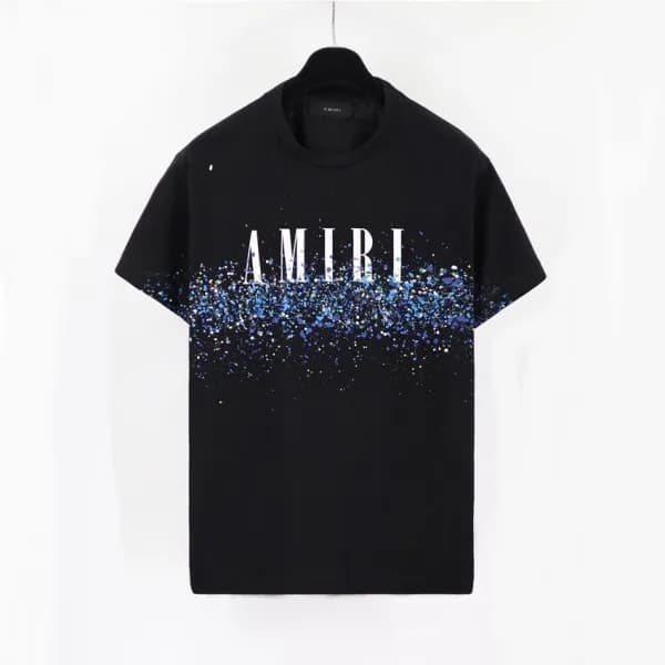아미리 남성 블랙 크루넥 반팔티 - Mens Black Tshirts - amr0349x - 1
