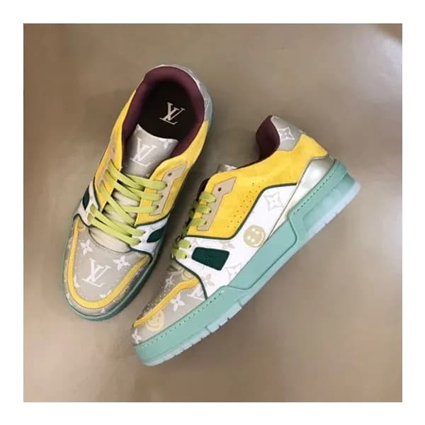 루이비통 남성 Trainer 옐로우 스니커즈 - Mens Yellow Sneakers - … - 1