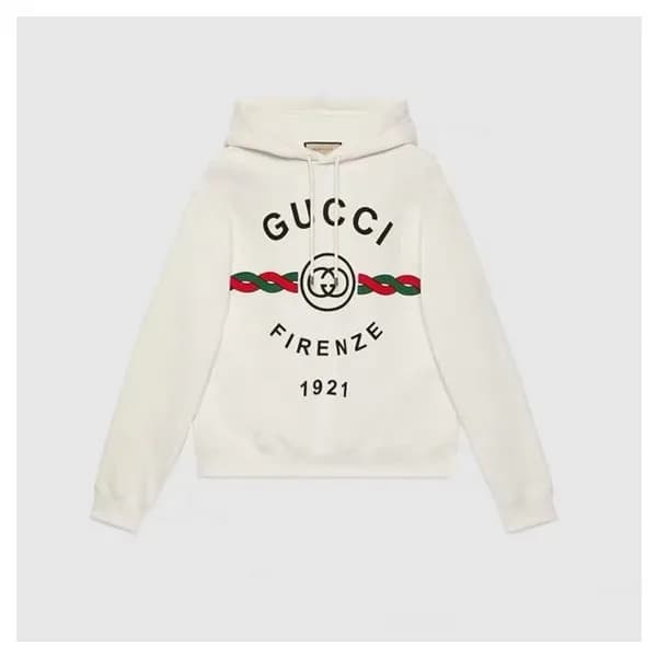 구찌 남/여 트렌디 화이트 후드티 - Unisex White Hoodie - guc0496… - 1