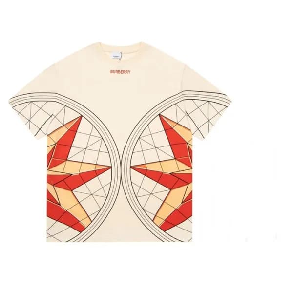 버버리 남성 아이보리 크루넥 반팔티 - Mens Ivory Tshirts - Bur0446… - 1