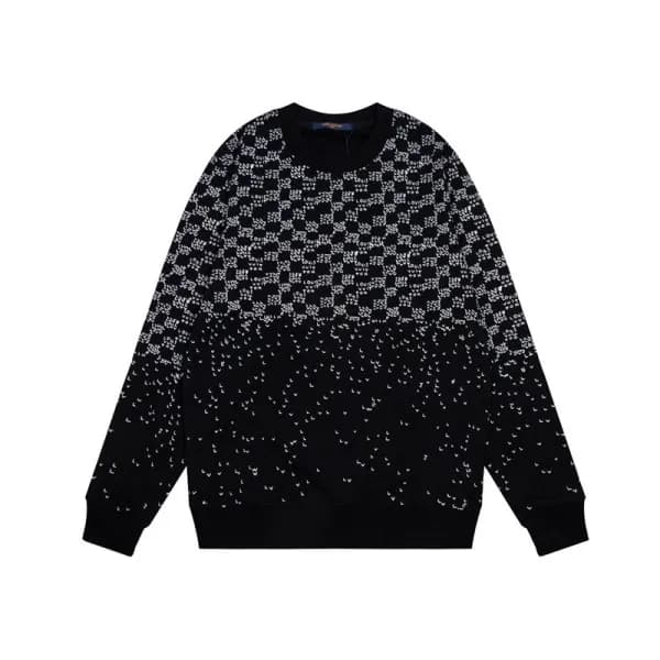 루이비통 남성 모던 블랙 맨투맨 - Mens Black Tshirts - lou05127x - 1