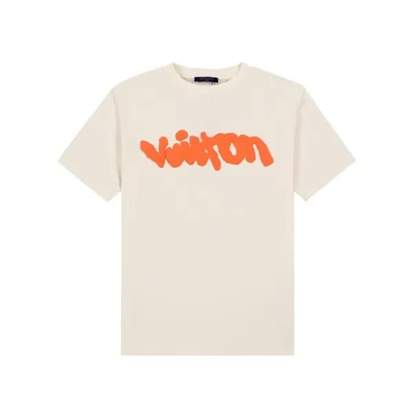 루이비통 남성 아이보리 크루넥 반팔티 - Mens Ivory Tshirts - lou051… - 1