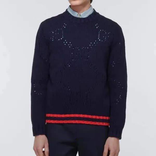 구찌 남성 네이비 크루넥 니트 - Mens Navy Knits - guc05147x - 1
