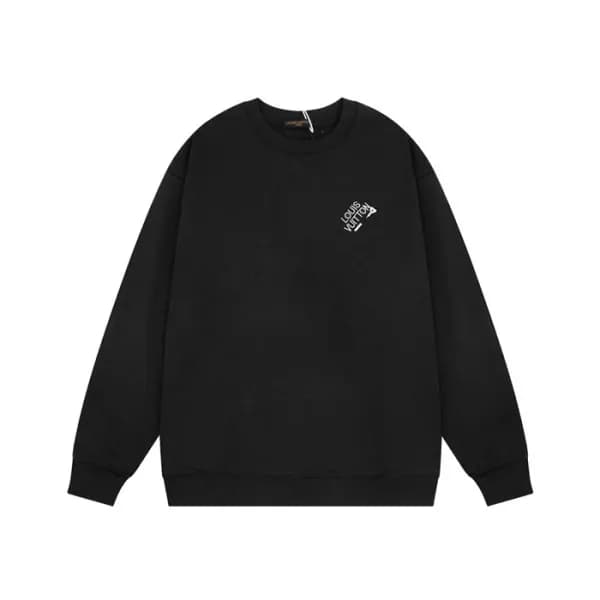 루이비통 남성 모던 블랙 맨투맨 - Louis vuitton Mens Black Tshir… - 1