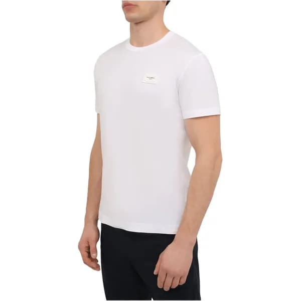 돌체앤가바나 남성 화이트 반팔티 - Dolce&Gabbana Mens White Tshir… - 1