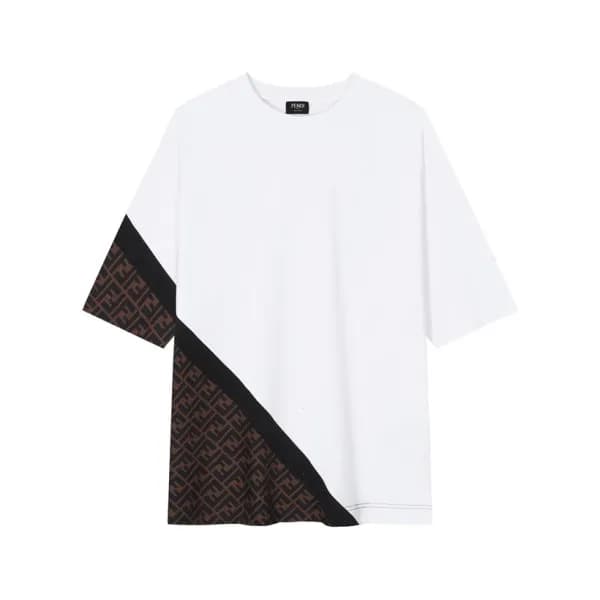 펜디 남성 화이트 크루넥 반팔티 - Fendi Mens White Short sleeved… - 1