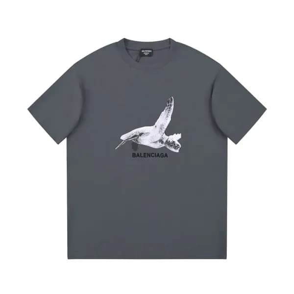 발렌시아가 남성 그레이 크루넥 반팔티 - Balenciaga Mens Gray Short … - 1