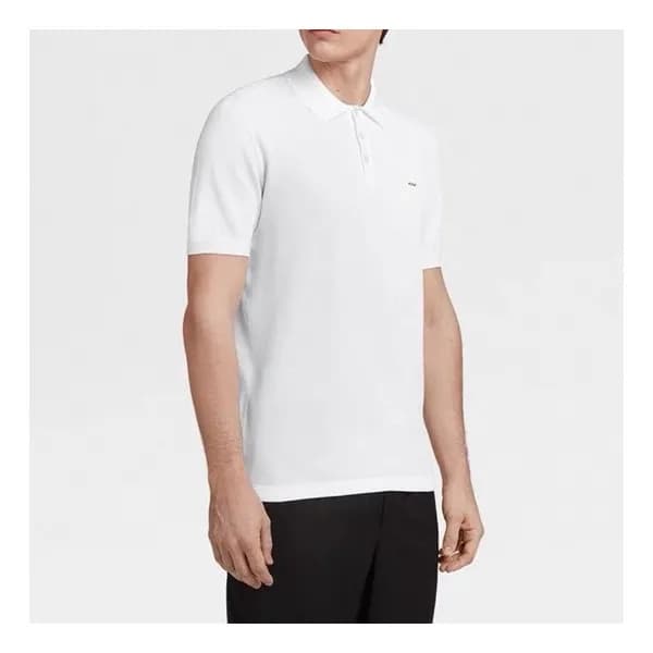 제냐 남성 화이트 폴로 반팔티 - Zegna Mens White Short sleeved … - 1