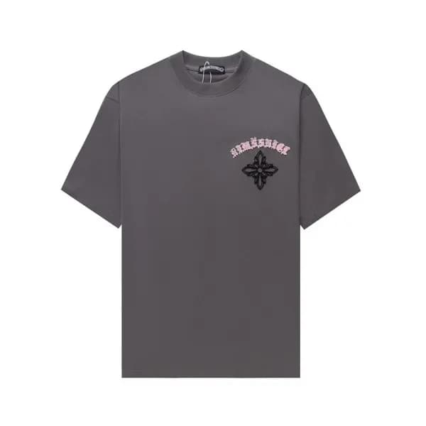 크롬하츠 남성 그레이 크루넥 반팔티 - Chrom Hearts Mens Gray Short… - 1