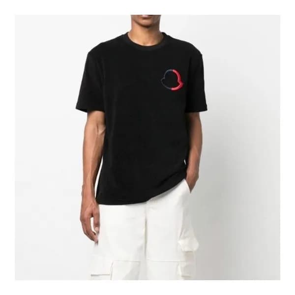 몽클레어 남성 블랙 크루넥 반팔티 - Moncler Mens Black Tshirts - … - 1