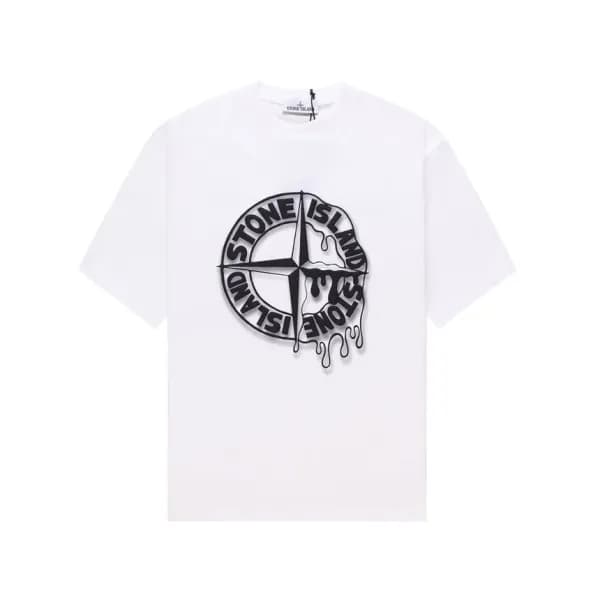 스톤아일랜드 남성 화이트 크루넥 반팔티 - Stone Island Mens White Ts… - 1