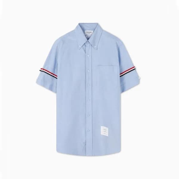 톰브라운 남성 블루 반팔 셔츠 - Thom Browne Mens Blue Half slee… - 1