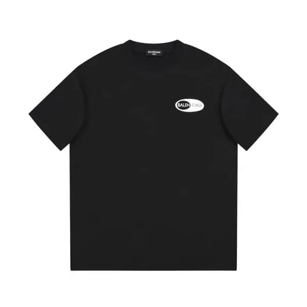 발렌시아가 남성 블랙 크루넥 반팔티 - Balenciaga Mens Black Short … - 1