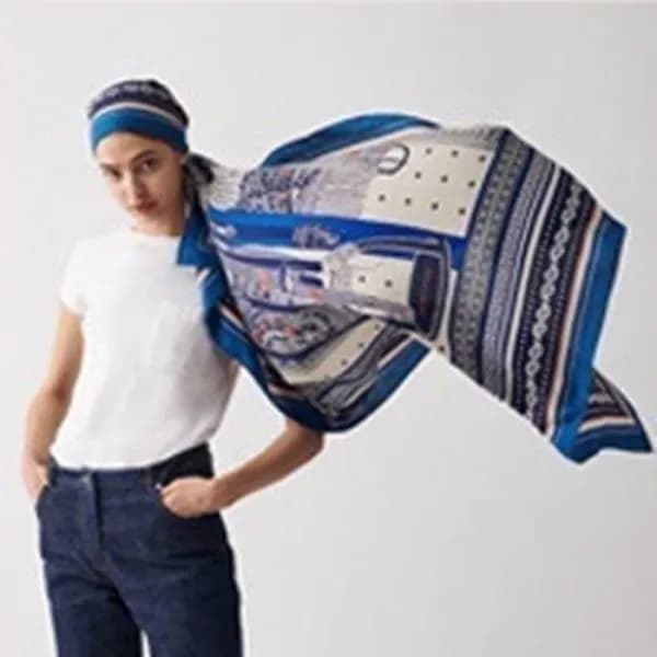 에르메스 여성 블루 스카프 - Hermes Womens Blue Scarf - he540x - 1