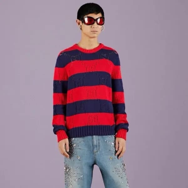 구찌 남성 레드 크루넥 니트 - Gucci Mens Red Knits - guc91x - 1