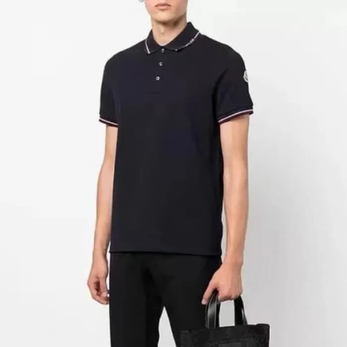 몽클레어 남성 블랙 폴로 반팔티 - Moncler Mens Black Tshirts - m… - 1