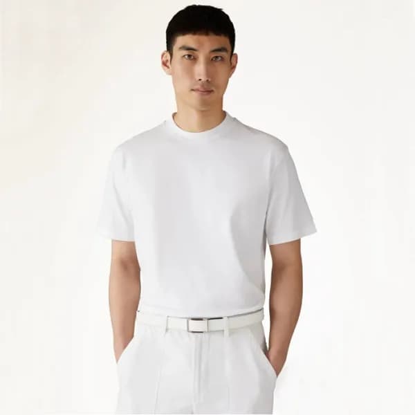 로로피아나 남성 화이트 반팔티 - Loro Piana Mens White Tshirts -… - 1