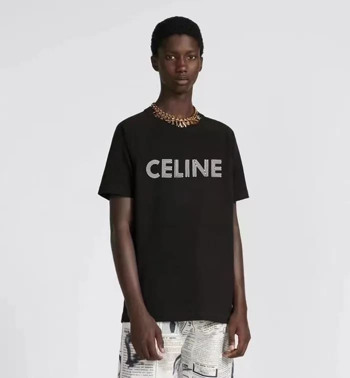 셀린느 남성 블랙 티셔츠 - Celine Mens Black Tshirts - cec20x - 1