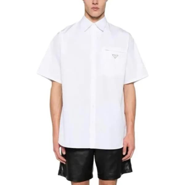 프라다 남성 화이트 반팔 셔츠 - Prada Mens White Shirts - prc37… - 1