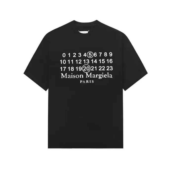 메종 마르지엘라 남/녀 블랙 반팔 티셔츠 - Maison Margiela Unisex B… - 1