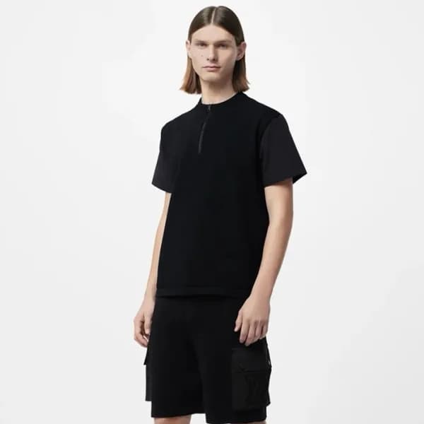 루이비통 남성 블랙 반팔티 - Louis vuitton Mens Black Tshirts … - 1
