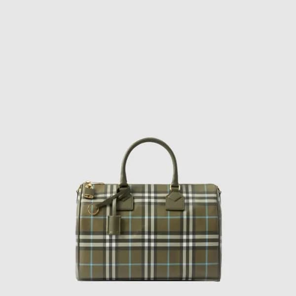 버버리 여성 체크 미듐 볼링 백 - Burberry Womens Check Medium B… - 1