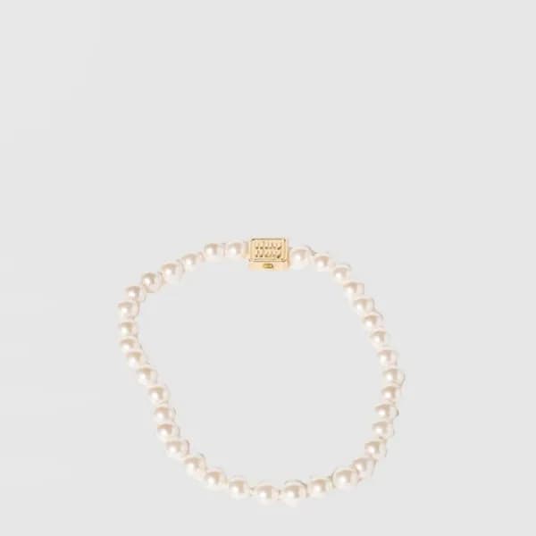 미우미우 여성 펄 메탈 네크리스 - Miumiu Womens Pearl Metal Neck… - 1