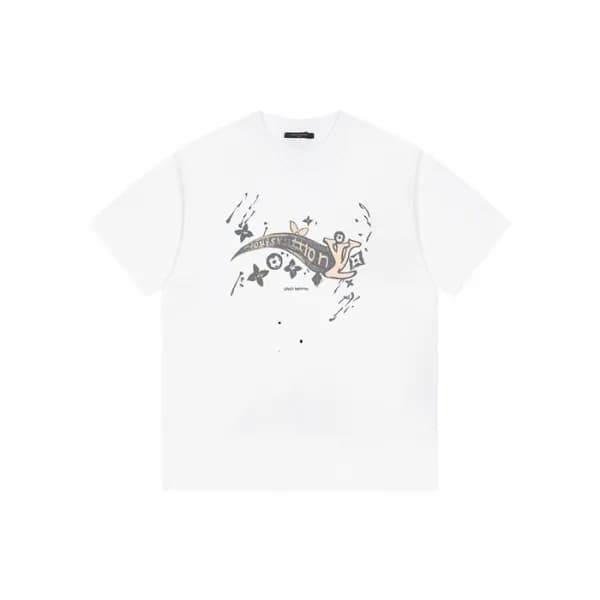 루이비통 남성 라운드 반팔 티셔츠 - Louis vuitton Mens Round Tshi… - 1