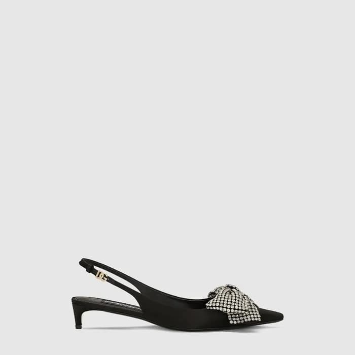돌체앤가바나 여성 라인스톤 새틴 슬링백 - Dolce&Gabbana Womens Rhine… - 1