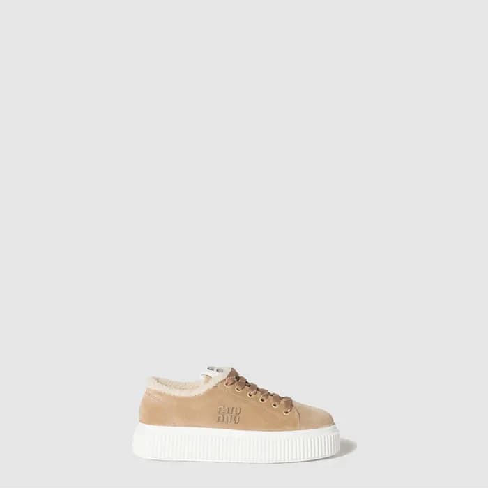 끌로에 여성 스웨이드 시어링 스니커즈 - Chloe Womens Suede Shearlin… - 1