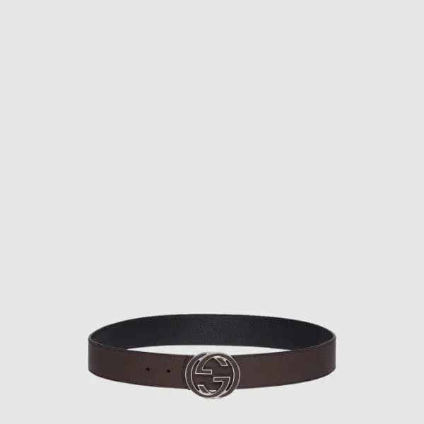 구찌 남성 인터로킹 G 버클 리버서블 벨트 - Gucci Mens Interlocking … - 1