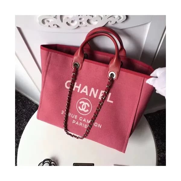 Chanel 2018 Canvas Deauville Tote Shoulder Bag,39C… - 1