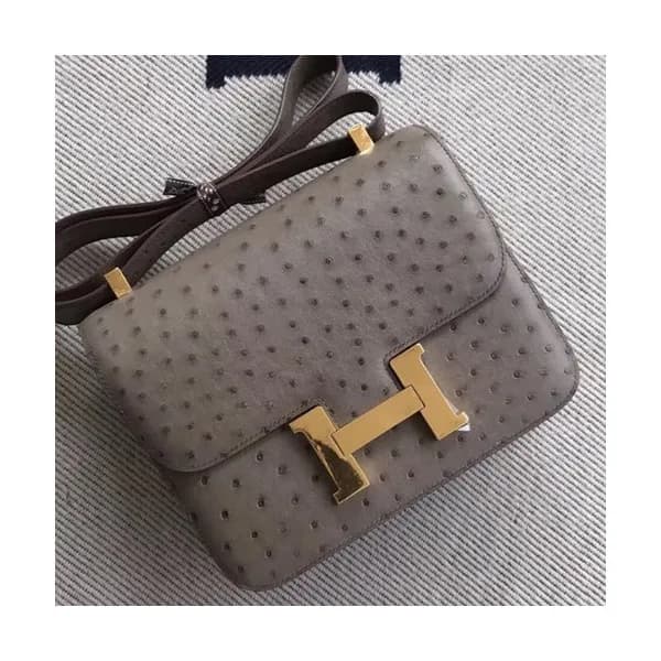 Hermes Constance Ostrich Leather Shoulder Bag,23cm… - 1