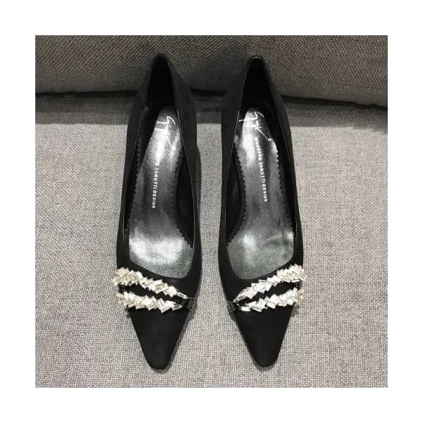 Gianvito Rossi 2019 Womens Suede Strass Middle-hee…