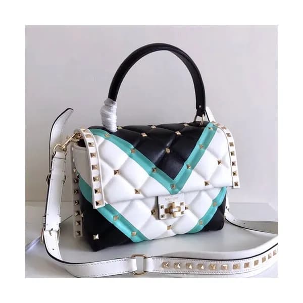 Valentino 2019 Leather Rockstud Tote Shoudler Bag,… - 1