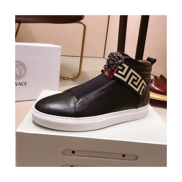 Versace 2019 Mens Leather Sneakers - 베르사체 2019 남성용… - 1