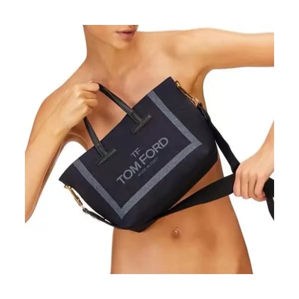 Tom Ford 2019 Denim Tote Shoulder Shopper Bag,24cm… - 1