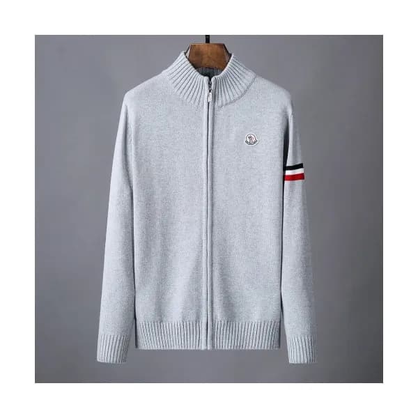 Moncler 2019 Mens Retro Logo Zip-up Wool Sweater -… - 1