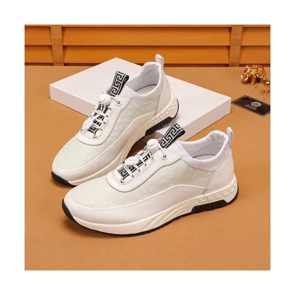 Versace 2019 Mens Leather Sneakers - 베르사체 2019 남성용… - 1