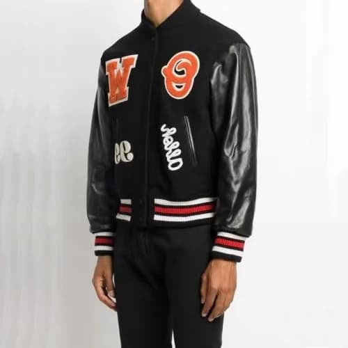 [오프화이트]Off-white 2020 Mens Logo Casual Leather Jac… - 1