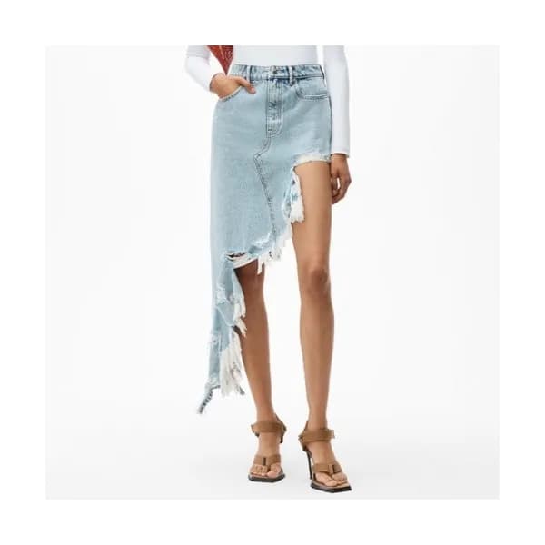 Alexander wang Womens Modern Denim Long Skirts Bl…