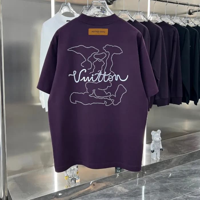 Louis vuitton Mm/Wm Logo Short Sleeved Tshirts Bl… - 1