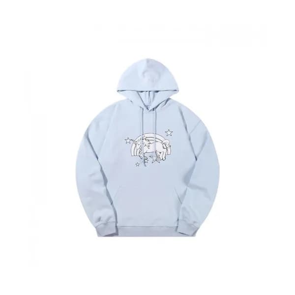 Vetements Mm/Wm Logo Oversize Cotton Hoodie Blue … - 1