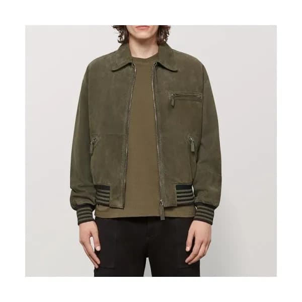 Bottega Veneta Mens Business Leather Jackets Khak… - 1